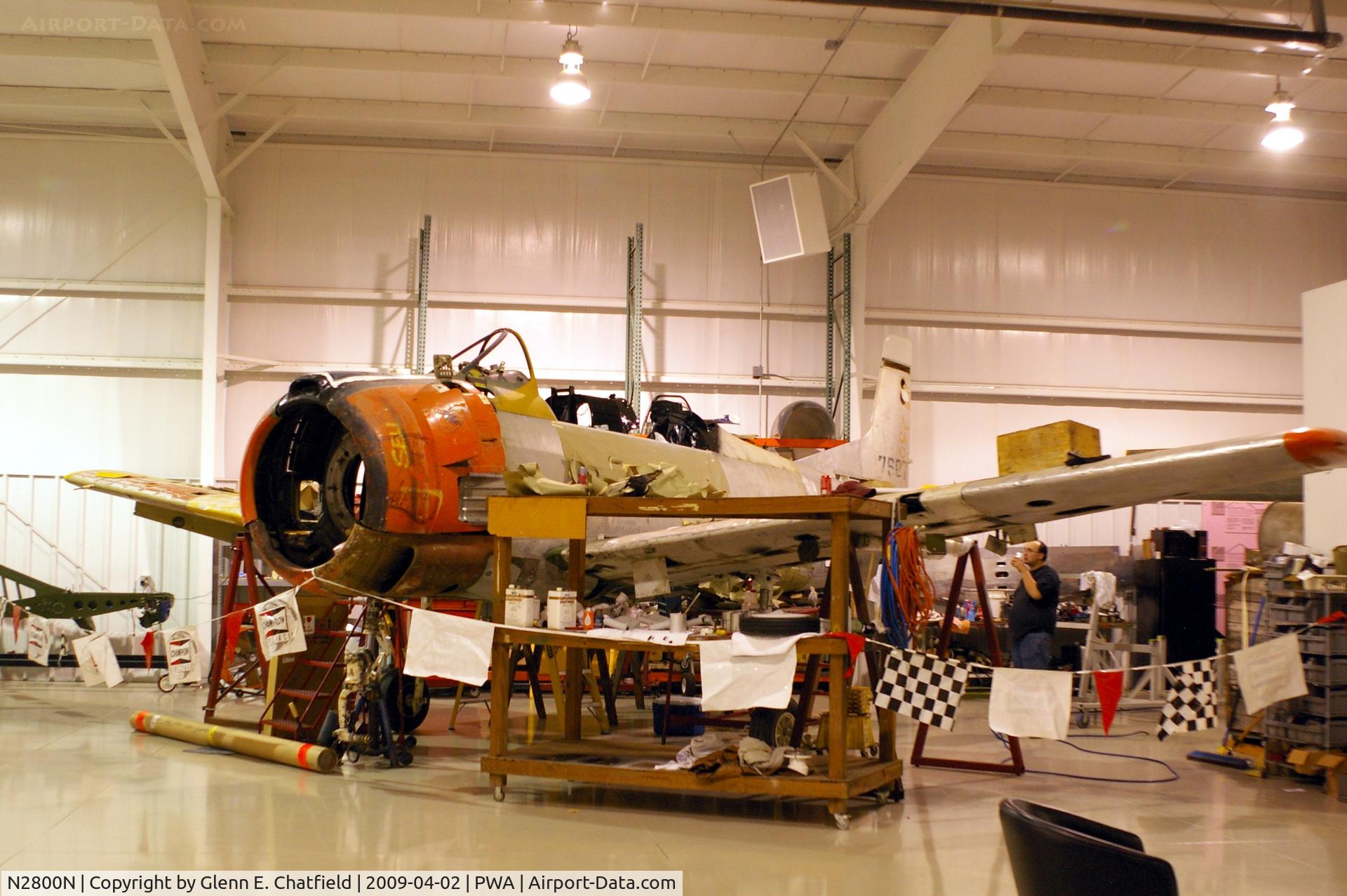 N2800N, North American-rivera T-28C C/N 226-57 (140480), Undergoing rebuild at the Oklahoma Museum of Flying
