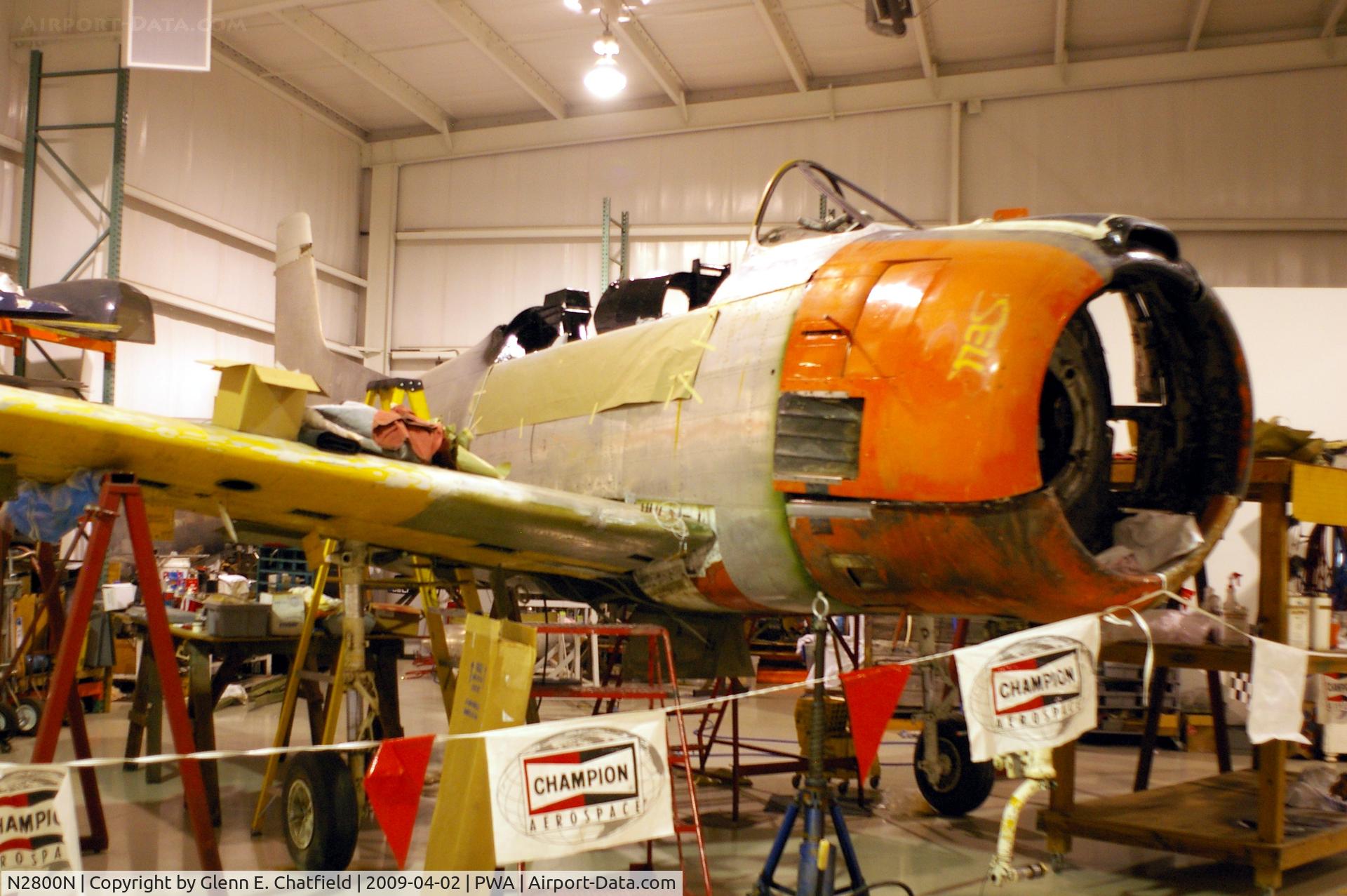 N2800N, North American-rivera T-28C C/N 226-57 (140480), Undergoing rebuild at the Oklahoma Museum of Flying