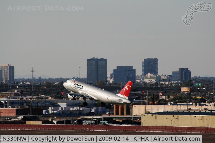 N330NW, 1992 Airbus A320-211 C/N 307, take off