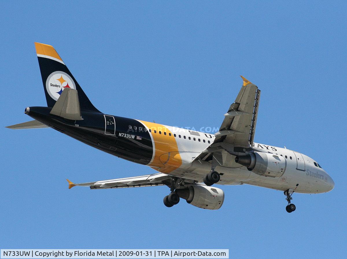 N733UW, 2000 Airbus A319-112 C/N 1205, US Airways Pittsburgh Steelers A319