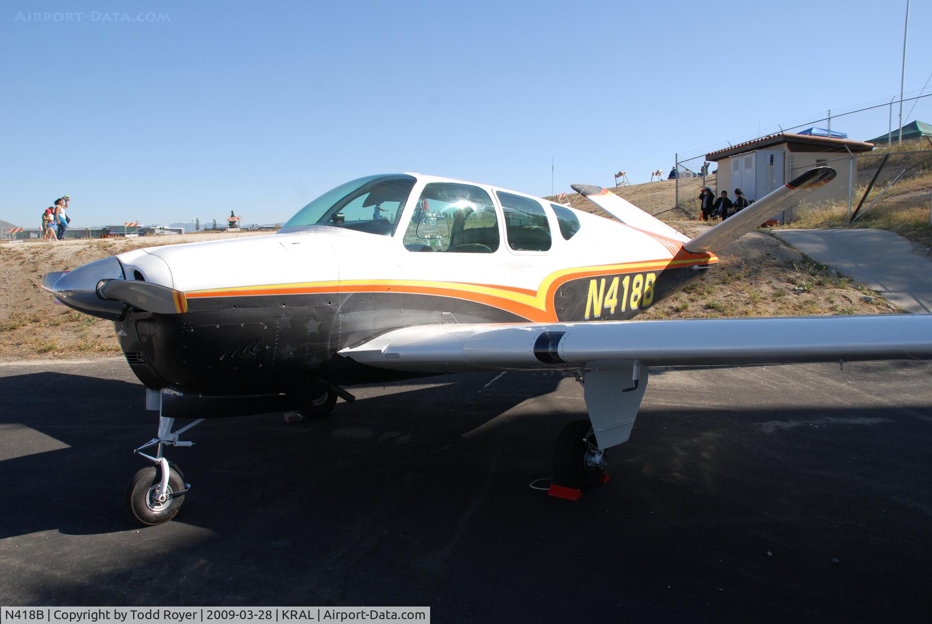N418B, 1948 Beech 35R Bonanza C/N D-1424R8, Riverside Airshow 2009