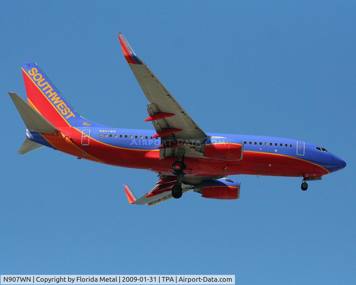 N907WN, 2008 Boeing 737-7H4 C/N 36619, Southwest 737-700