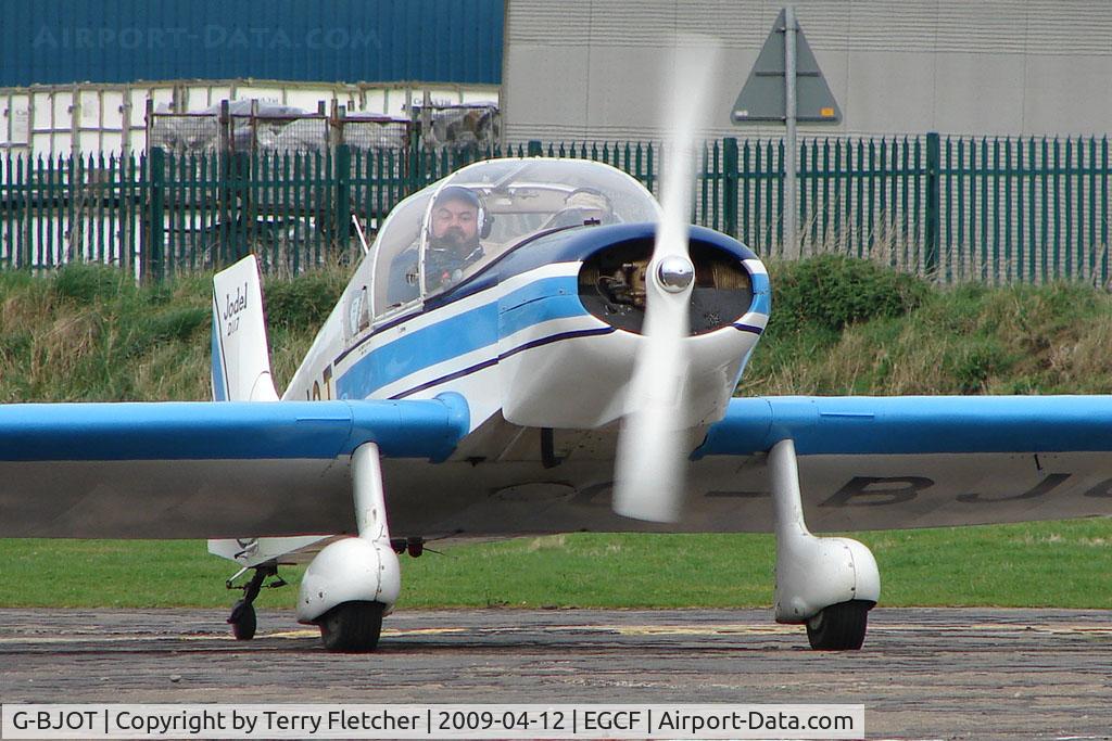 G-BJOT, 1957 SAN Jodel D-117 C/N 688, Jodel D117 prepares for departure from Sandtoft