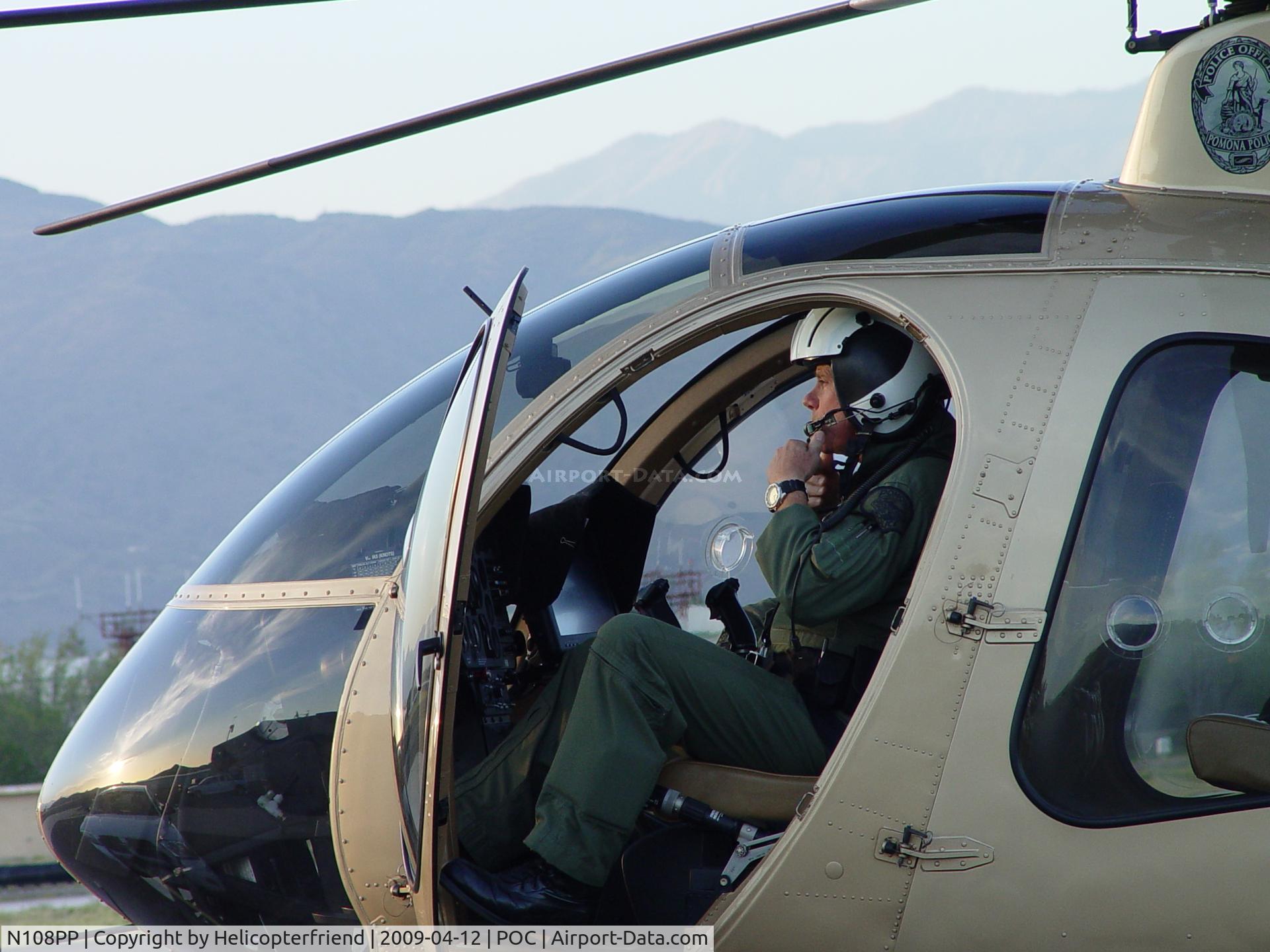 N108PP, 2008 MD Helicopters 369E C/N 0578E, Senior Pilot Bass preparing for patrol