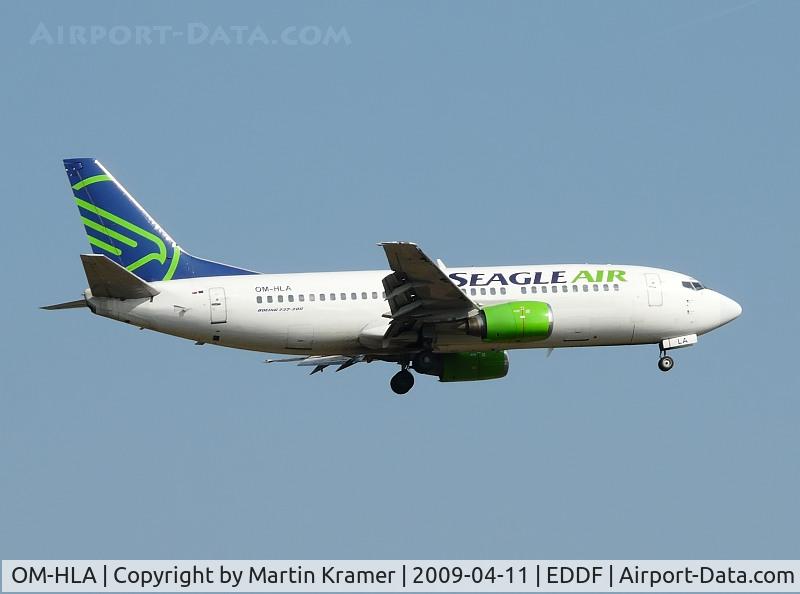 OM-HLA, 1987 Boeing 737-329 C/N 23773, Seagle Air in short final at FRA