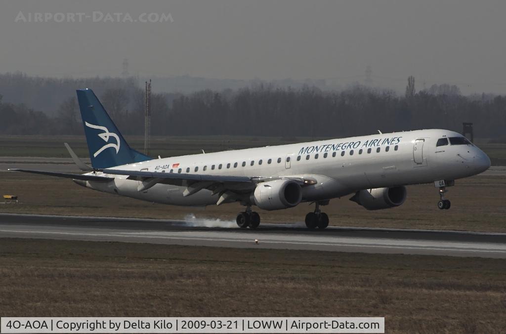 4O-AOA, 2008 Embraer 195LR (ERJ-190-200LR) C/N 19000180, Montenegro Airlines  EMBRAER ERJ-195LR cn19000180