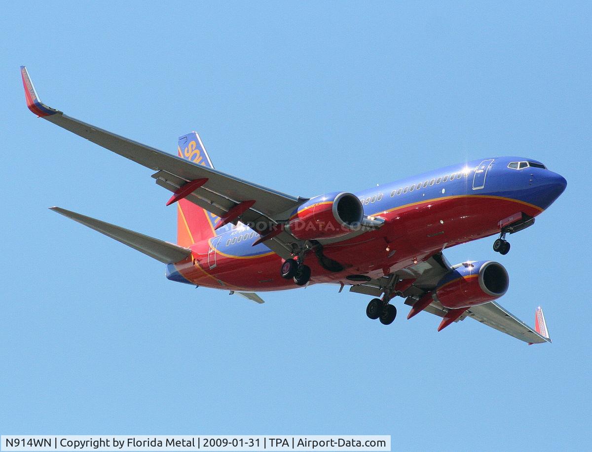 N914WN, 2008 Boeing 737-7H4 C/N 36622, Southwest 737-700