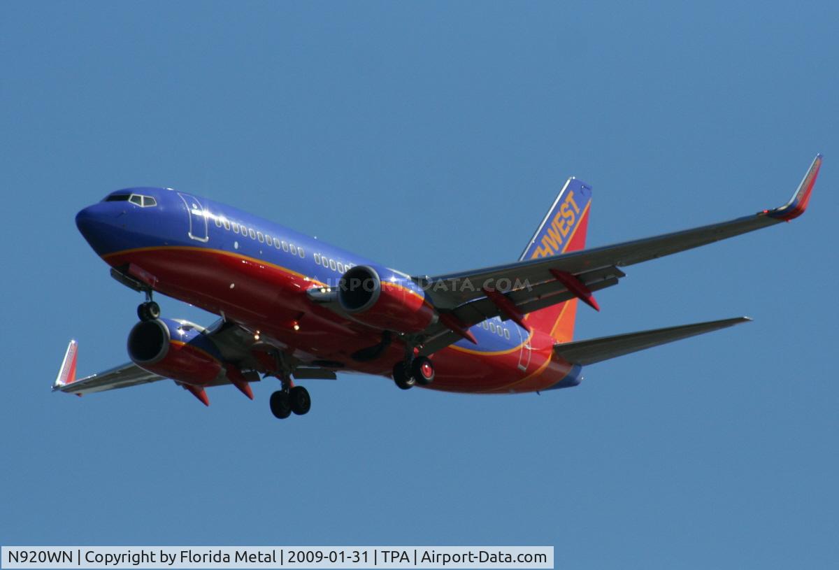 N920WN, 2008 Boeing 737-7H4 C/N 32460, Southwest 737-700