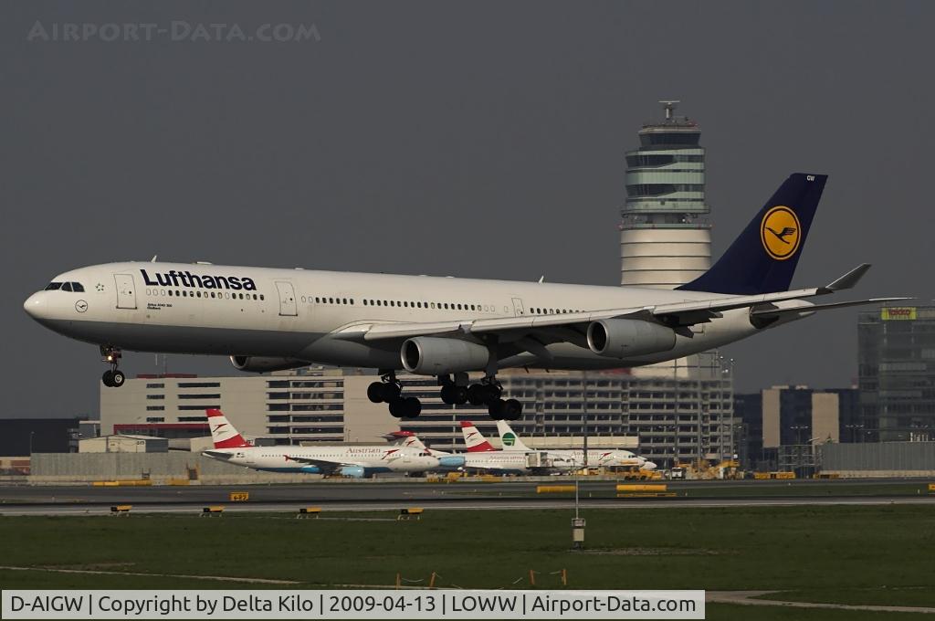 D-AIGW, 2000 Airbus A340-313X C/N 327, Lufthansa  To maintenance with Austrian technology