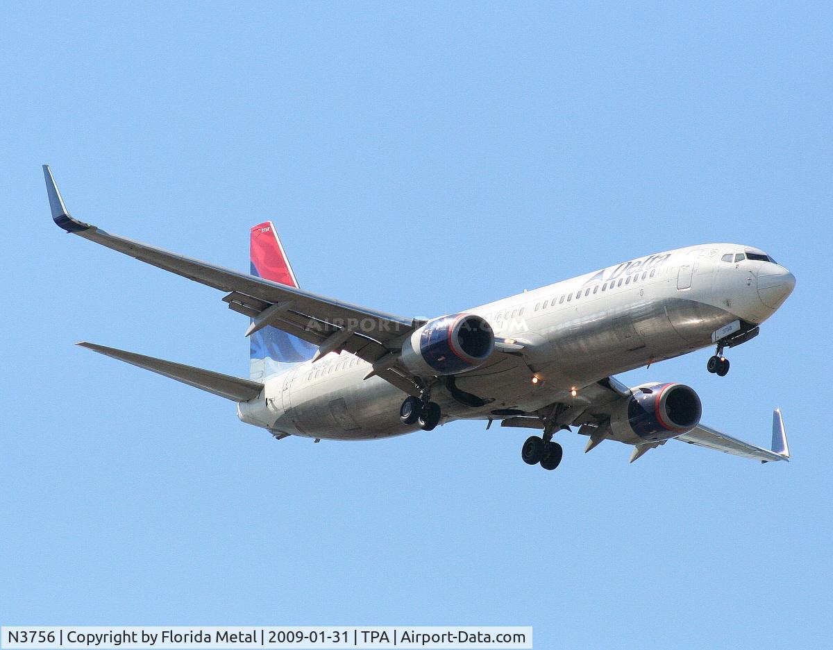 N3756, 2001 Boeing 737-832 C/N 30493, Delta 737-800