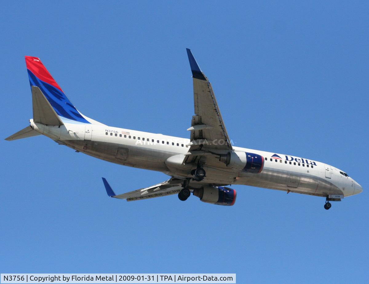 N3756, 2001 Boeing 737-832 C/N 30493, Delta 737-800