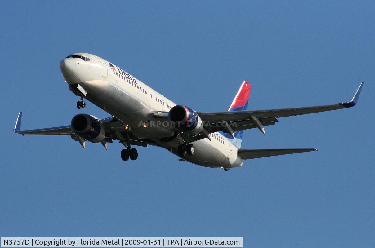 N3757D, 2001 Boeing 737-832 C/N 30813, Delta 737-800
