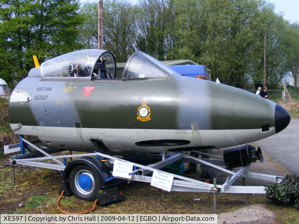 XE597, 1956 Hawker Hunter FGA.9 C/N 41H/679955, Hawker Hunter FGA.9 XE597, preserved by the Wolverhampton Aviation Society