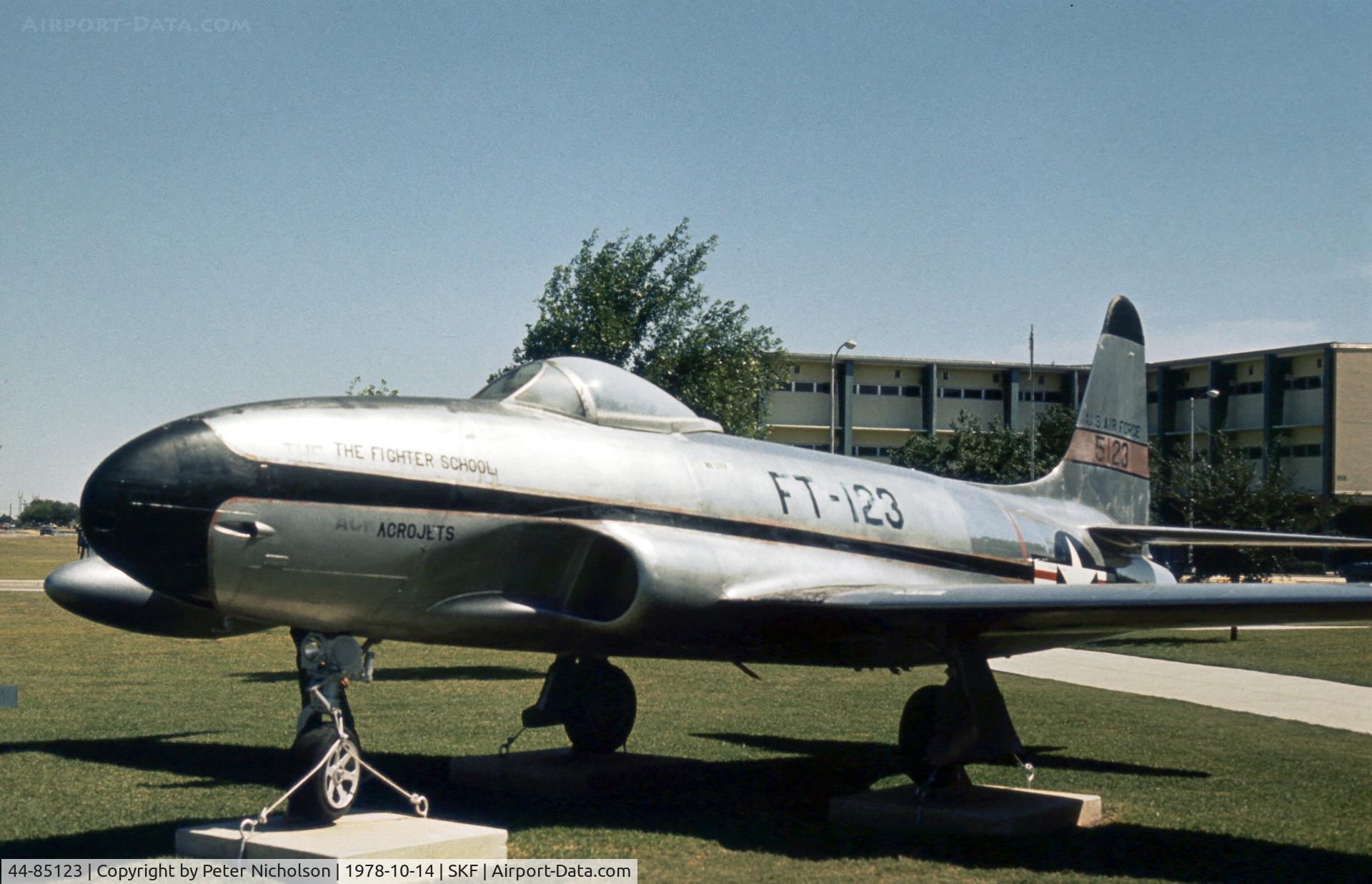 44-85123, 1944 Lockheed EF-80A Shooting Star C/N 080-1146, Another view of the EF-80A in the USAF History & Traditions Museum in 1978.
