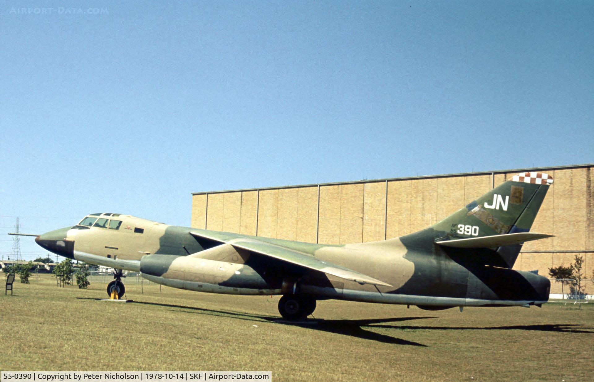 55-0390, Douglas JWB-66D Destroyer C/N 45022, This Destroyer, with a modified nose for F-4 radar, was in the USAF History & Traditions Museum at Lackland AFB in 1978.