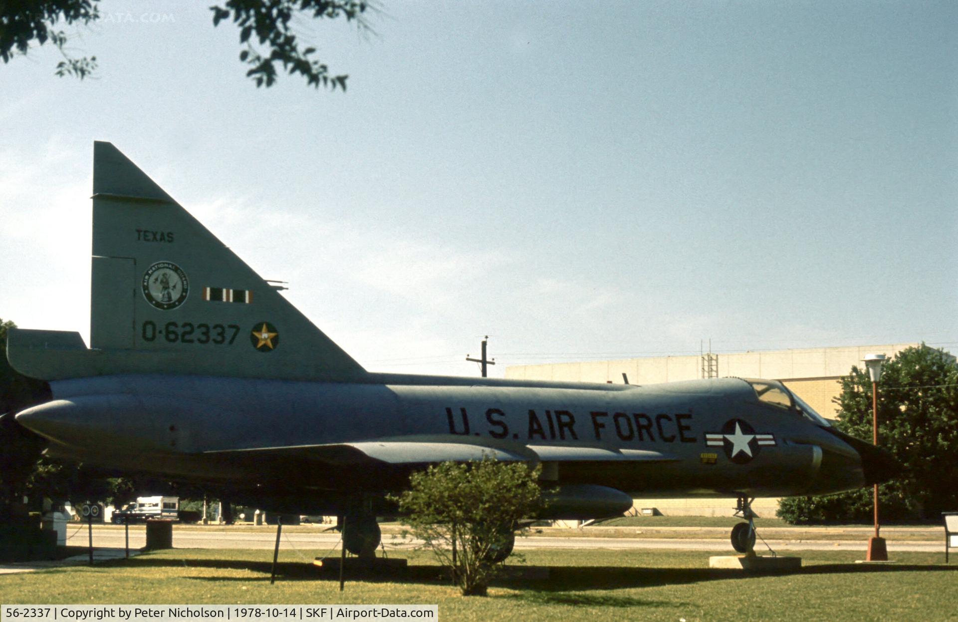 56-2337, 1956 Convair TF-102A Delta Dagger C/N Not found 56-2337, Another view of the Delta Dagger in 1978 at the USAF History & Traditions Museum.