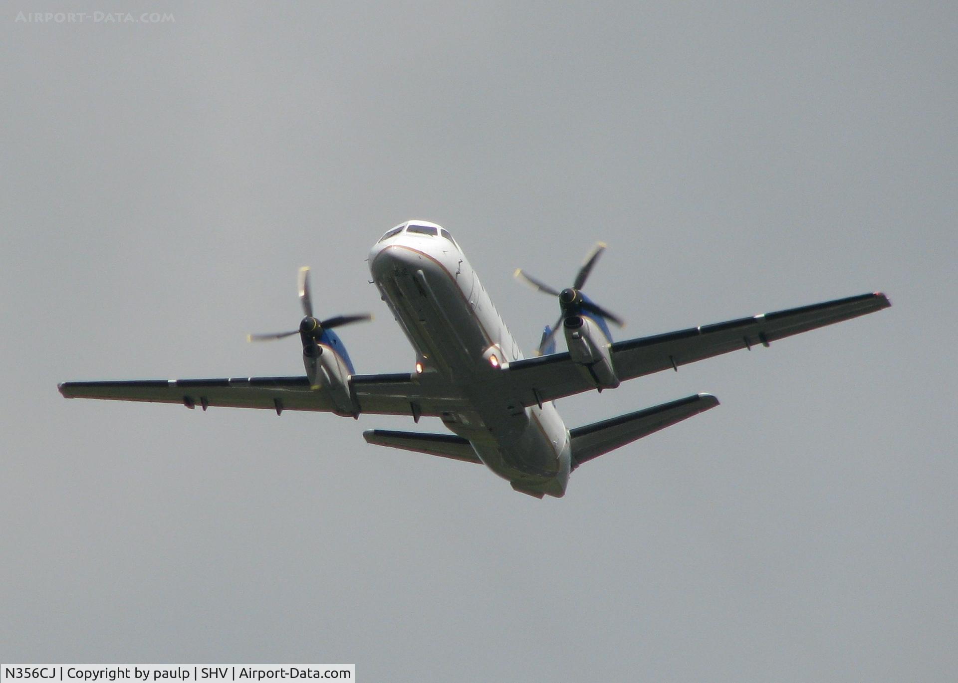 N356CJ, 1993 Saab 340B C/N 340B-356, Continental (Colgan) off of runway 14 at the Shreveport Regional airport.