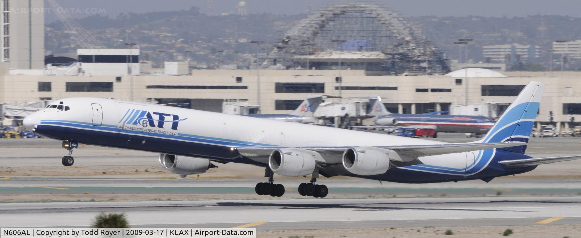N606AL, 1969 Douglas DC-8-73F C/N 46044, Departing LAX on 25R
