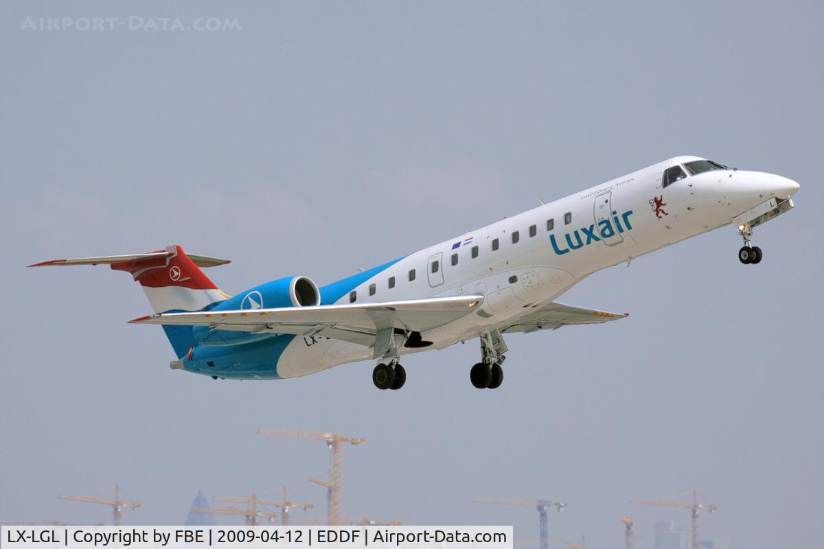 LX-LGL, 2005 Embraer ERJ-135LR (EMB-135LR) C/N 14500893, taking off RW18W