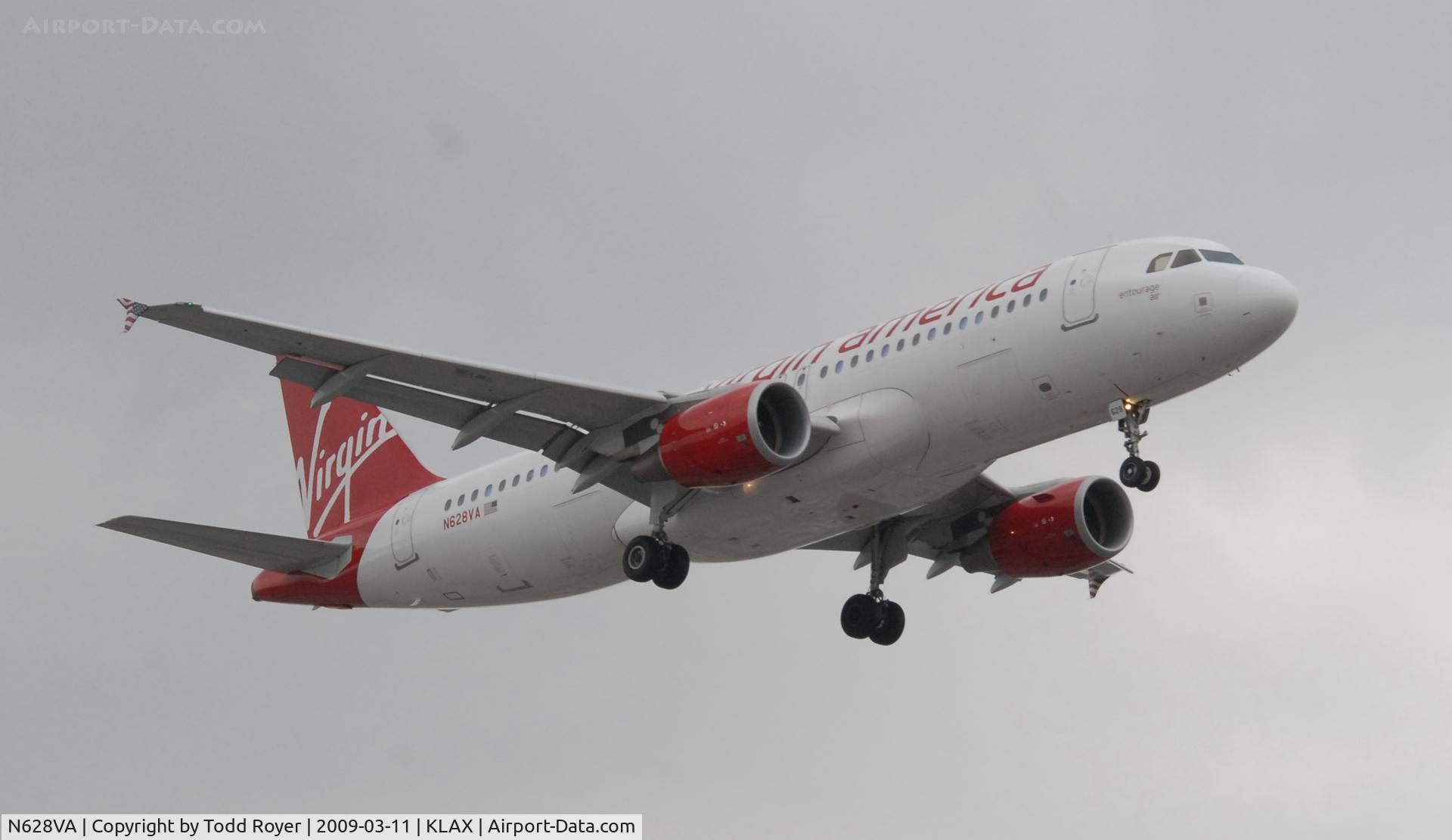 N628VA, 2007 Airbus A320-214 C/N 2993, Landing 24R at LAX