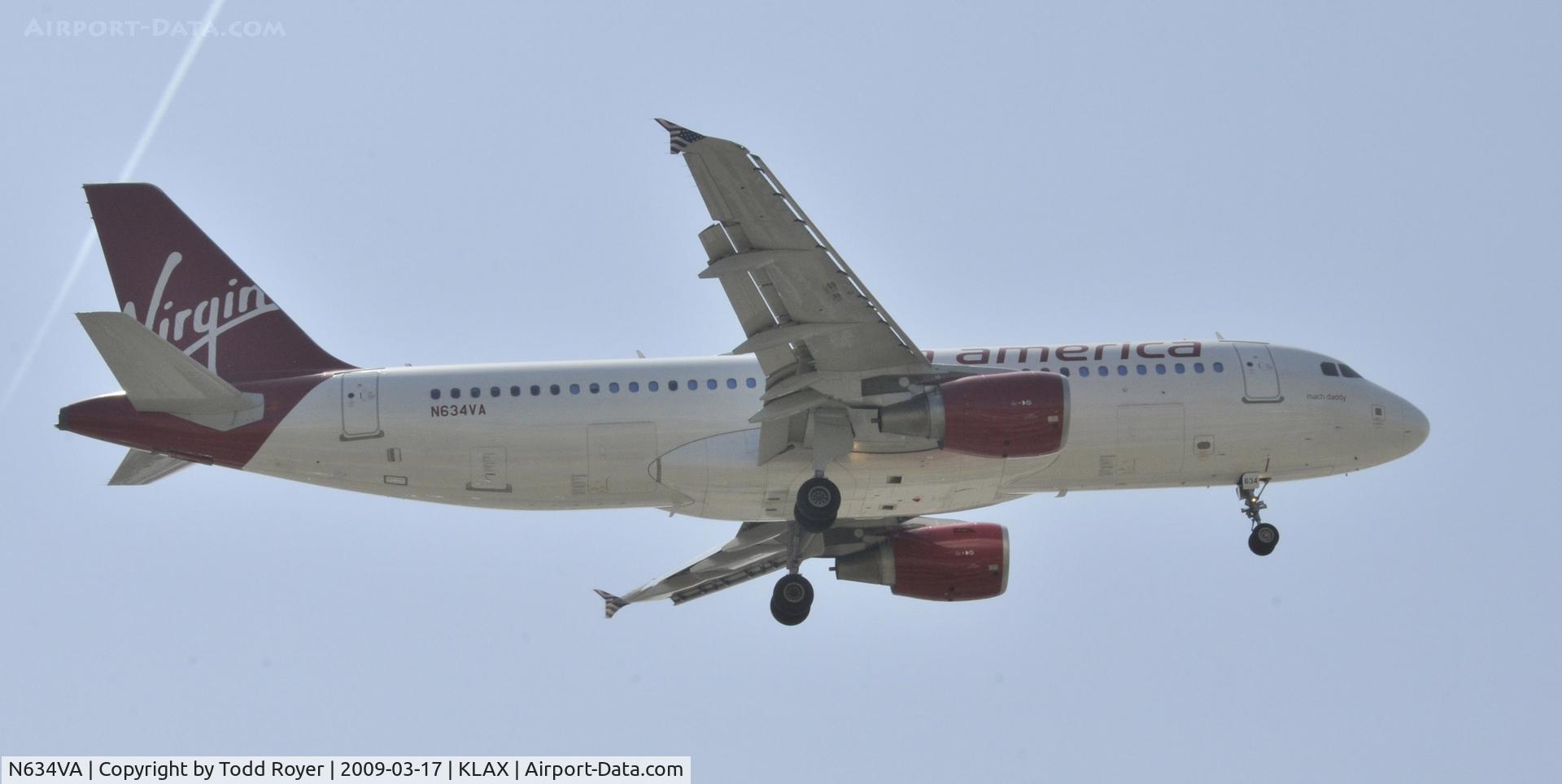 N634VA, 2008 Airbus A320-214 C/N 3359, Landing 24R at LAX