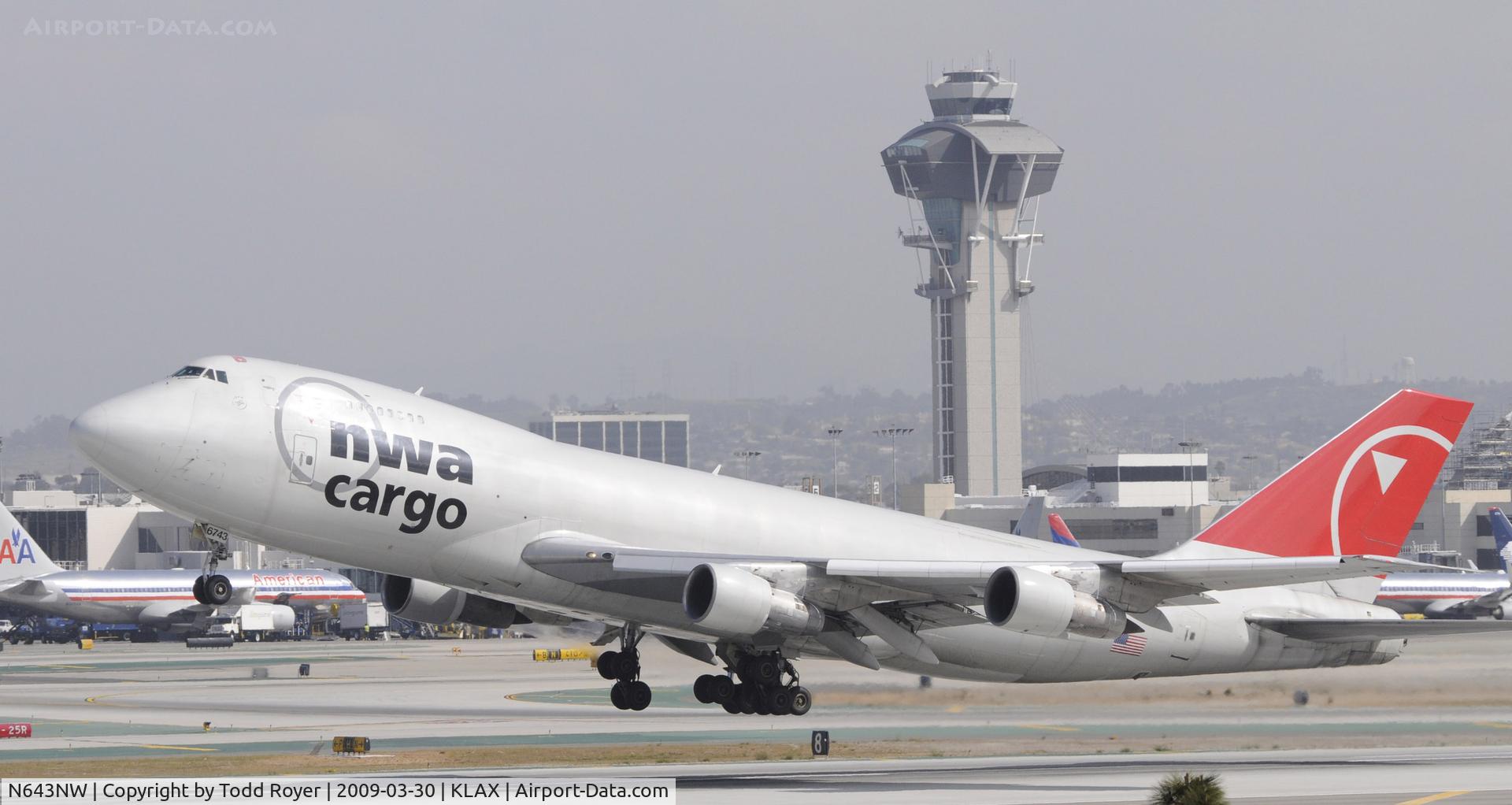 N643NW, 1980 Boeing 747-249F C/N 22245, Departing LAX on 25L