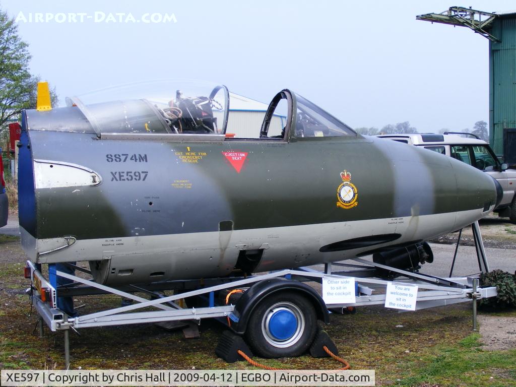 XE597, 1956 Hawker Hunter FGA.9 C/N 41H/679955, Hawker Hunter FGA.9 XE597, preserved by the Wolverhampton Aviation Society