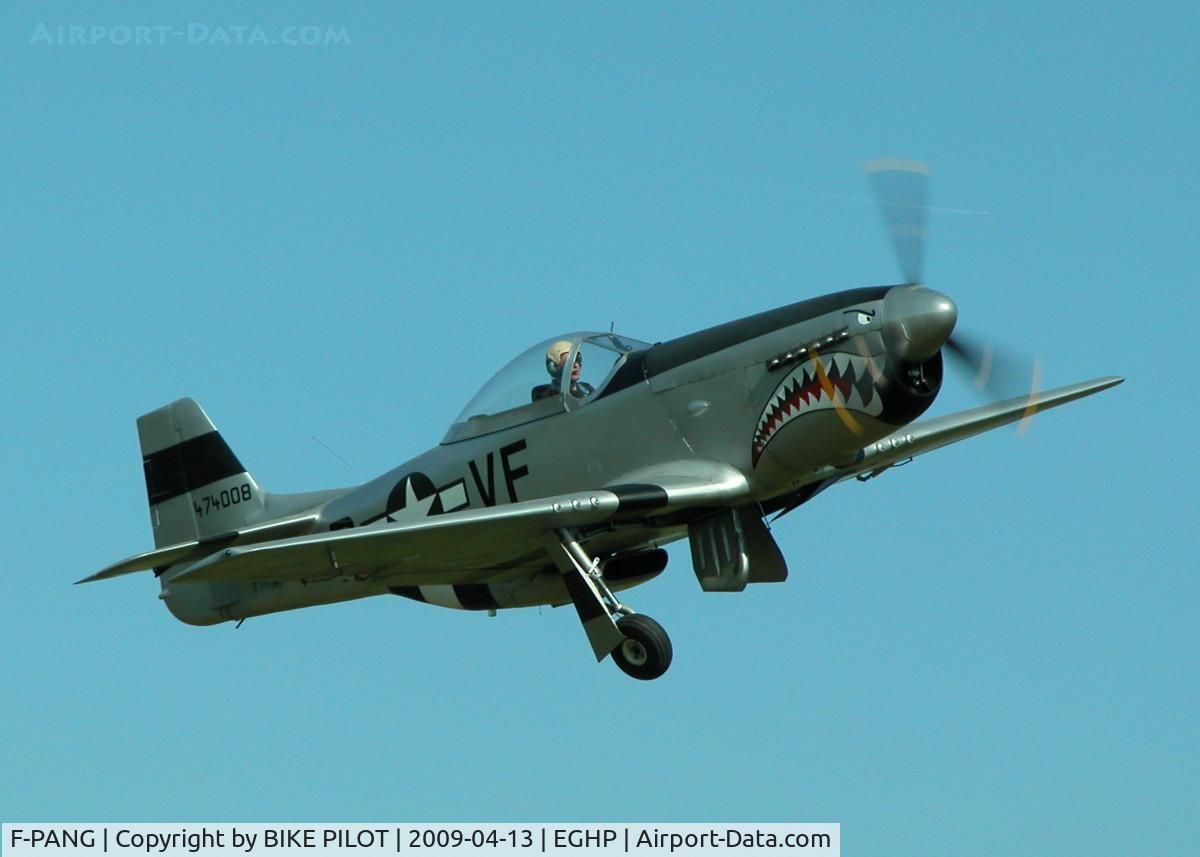 F-PANG, Jurca MJ-77 Gnatsum  (3/4 Scale NA P-51D Mustang) C/N 04, GREAT LOOKING SCALE MUSTANG CLIMBING OUT OF RWY 21