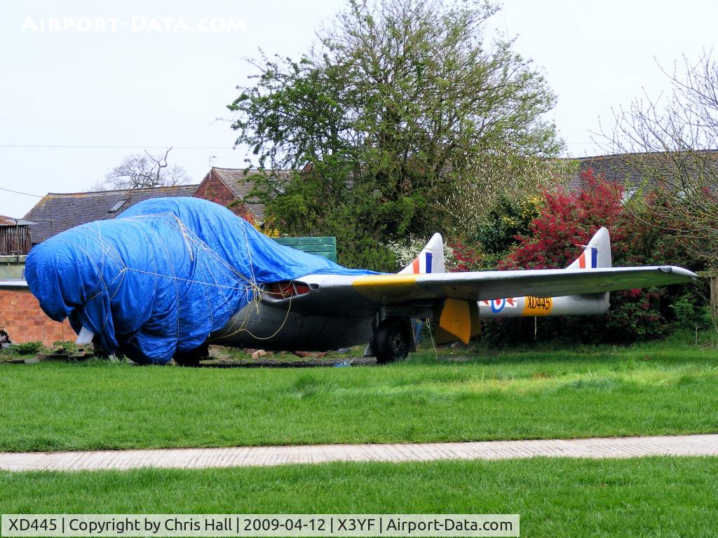XD445, 1954 De Havilland DH-115 Vampire T.11 C/N 15382, De Havilland Vampire T11 at Yeatsall Farm