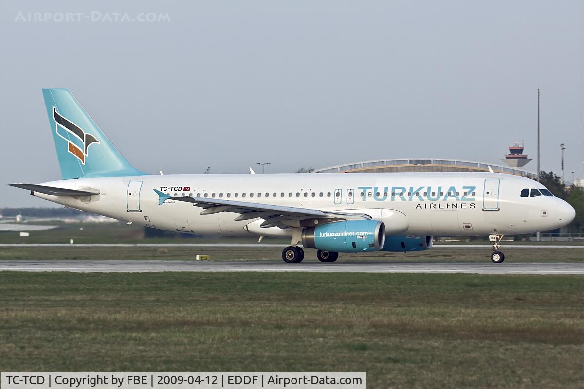 TC-TCD, 2007 Airbus A320-232 C/N 3308, Turkuaz Airlines A320 lining up RW18W