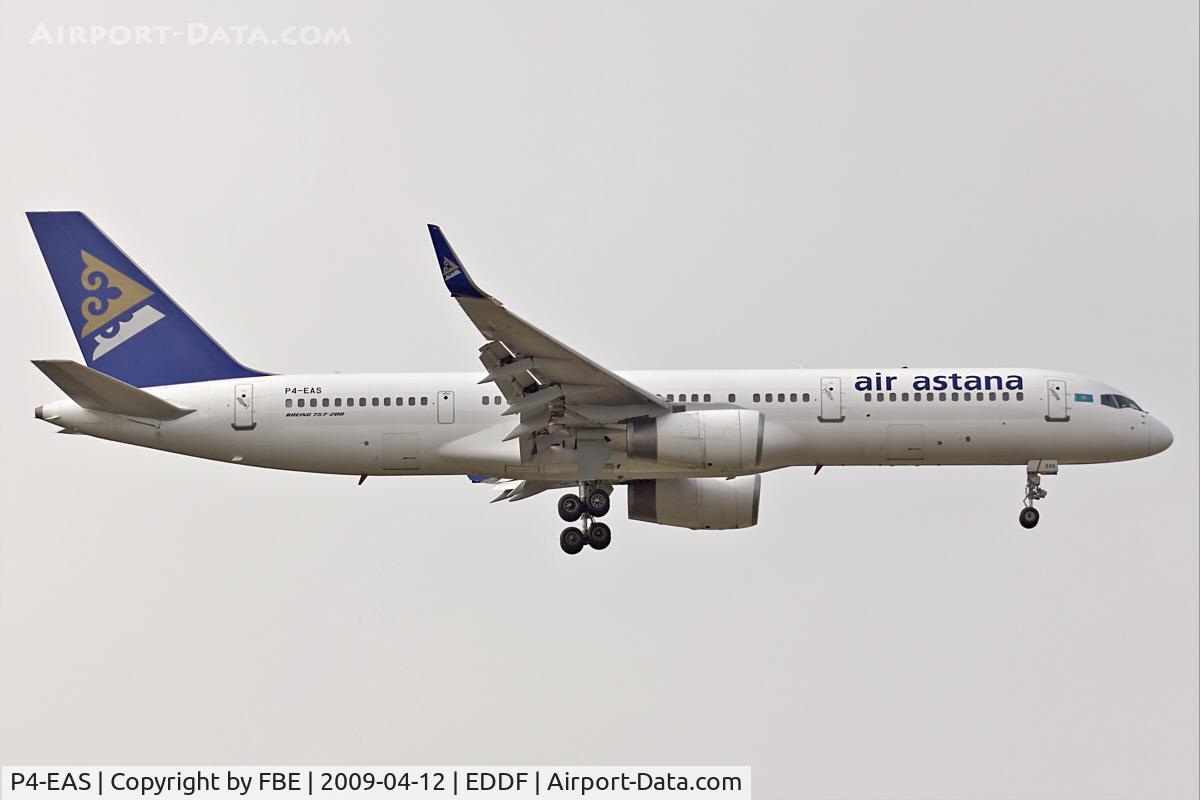 P4-EAS, 1998 Boeing 757-2G5 C/N 29488, Air Astana B757-200, short final at EDDF