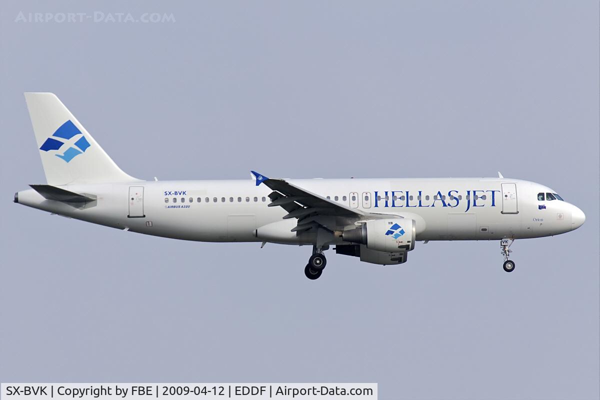 SX-BVK, 1989 Airbus A320-212 C/N 88, Hellas Jet A320 about to touchdown at EDDF