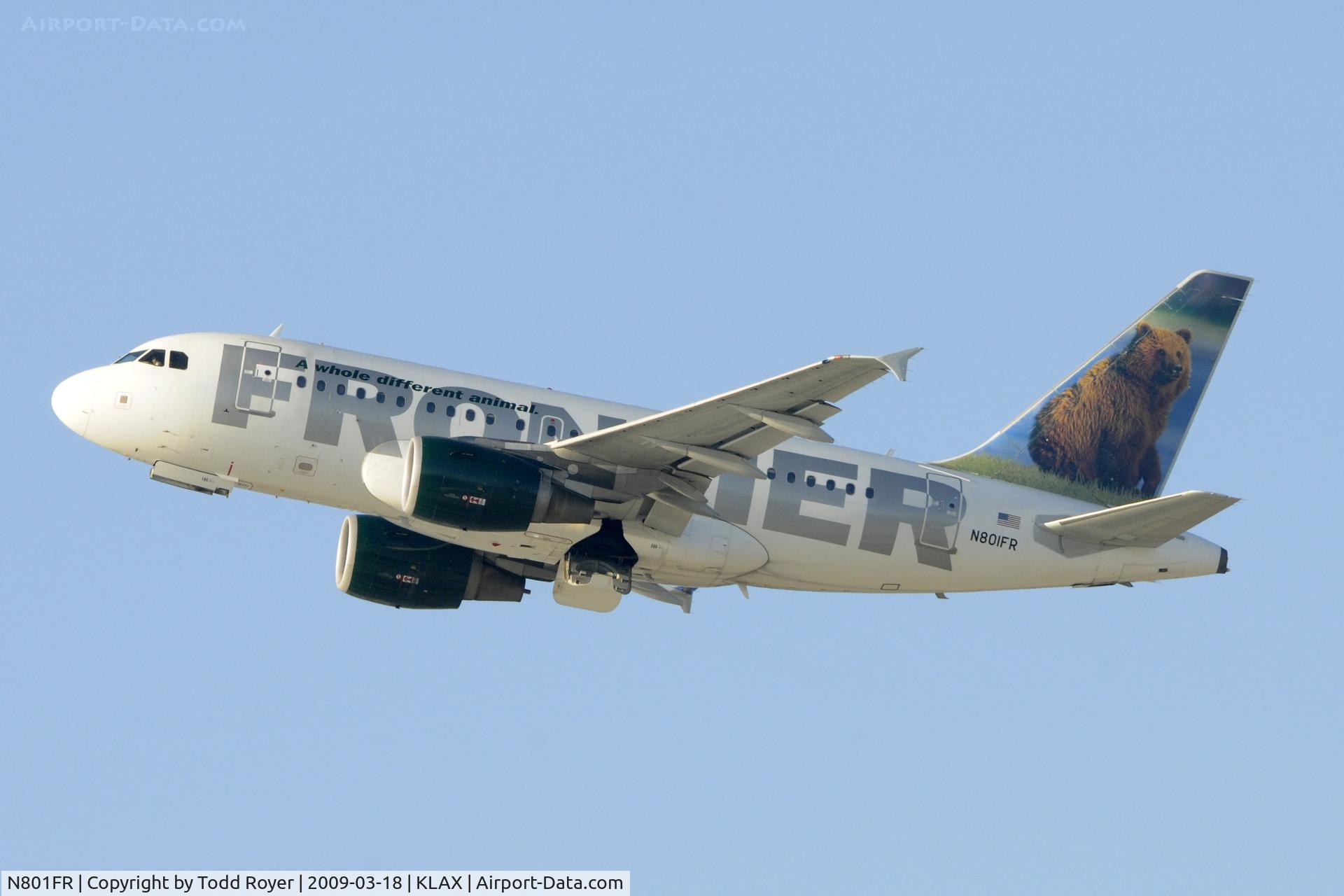 N801FR, 2003 Airbus A318-111 C/N 1939, Departing LAX on 25R