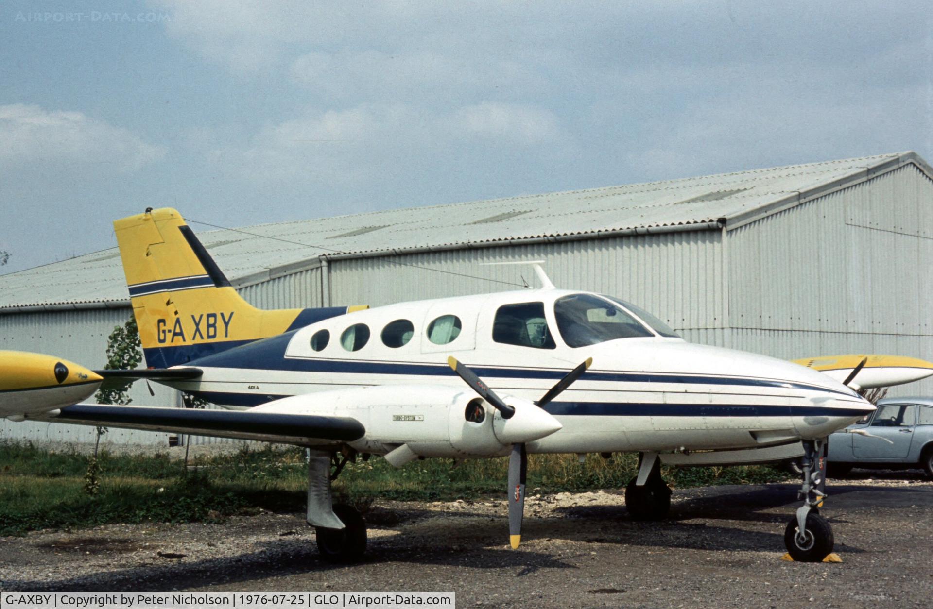G-AXBY, 1967 Cessna 401A C/N 401-0032, This Cessna 401A was seen at Staverton in the Summer of 1976.