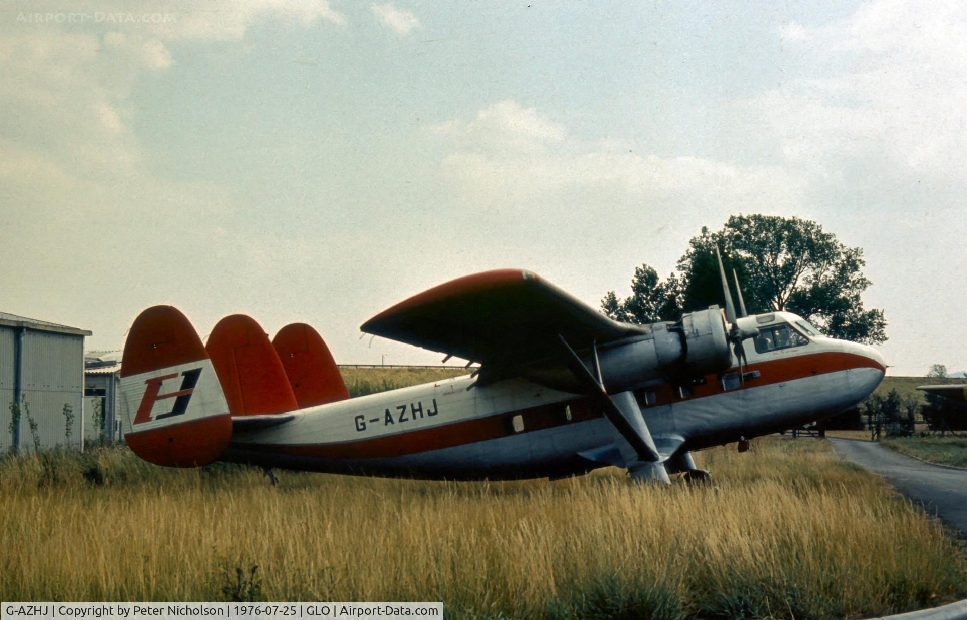 G-AZHJ, 1959 Scottish Aviation Twin Pioneer Srs3 C/N 577, Twin Pioneer 3 of Flight One at Staverton Airport in the Summer of 1976.