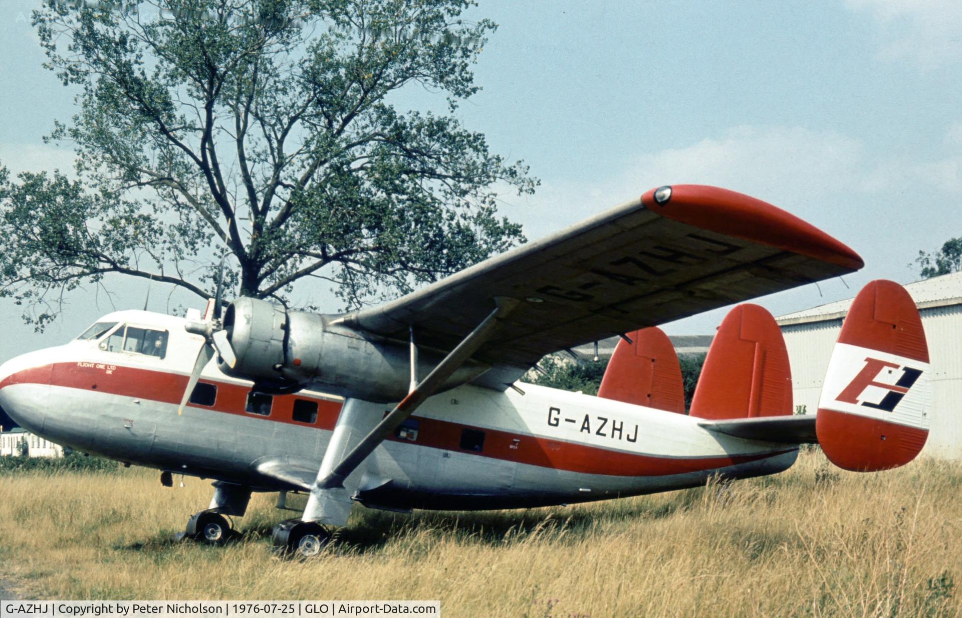 G-AZHJ, 1959 Scottish Aviation Twin Pioneer Srs3 C/N 577, Another view of Flight One's Twin Pioneer at Staverton in the Summer of 1976.