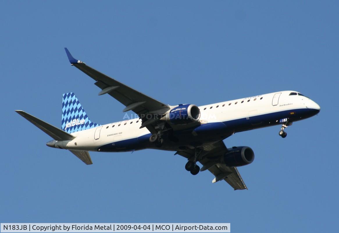 N183JB, 2005 Embraer 190AR (ERJ-190-100IGW) C/N 19000007, Jet Blue E190