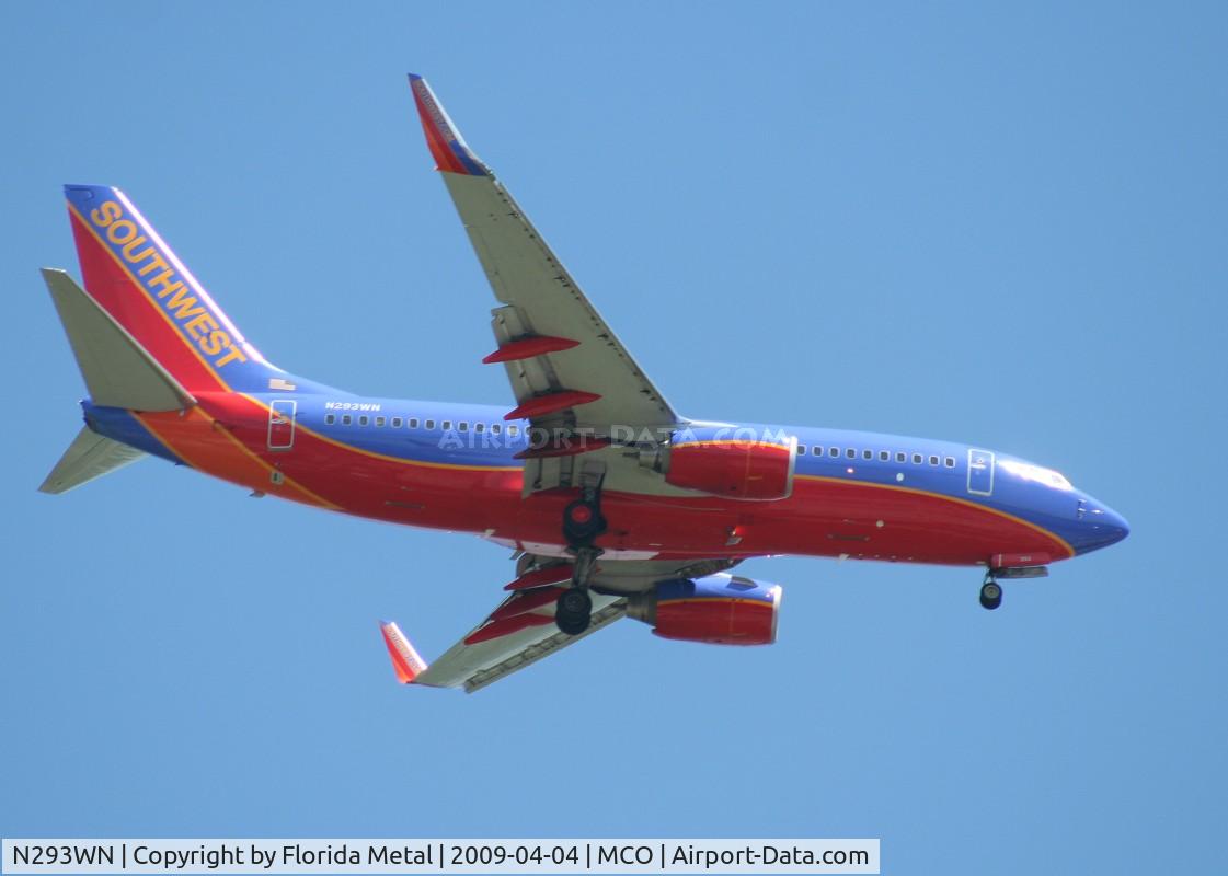 N293WN, 2007 Boeing 737-7H4 C/N 36612, Southwest 737-700