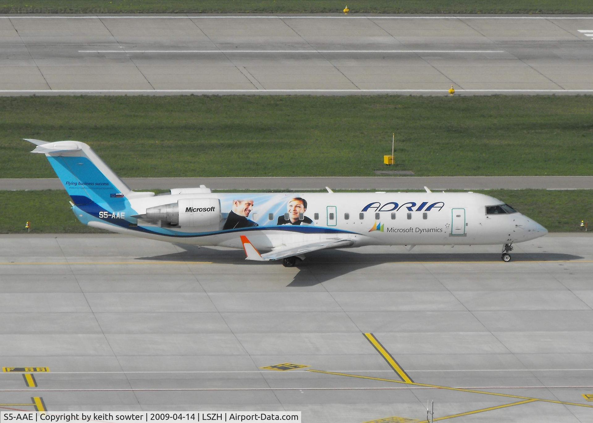 S5-AAE, 1998 Canadair CRJ-200LR (CL-600-2B19) C/N 7170, Taken from the 10th floor of a car park roof