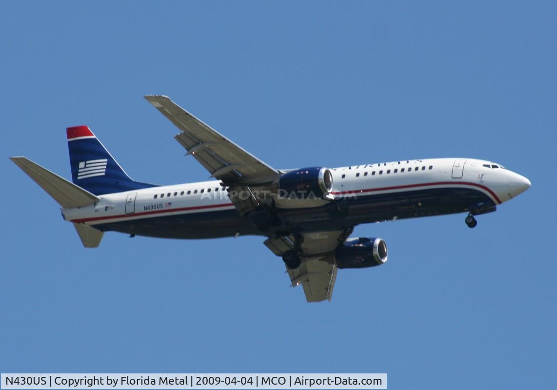 N430US, 1989 Boeing 737-4B7 C/N 24552, US Airways 737-400