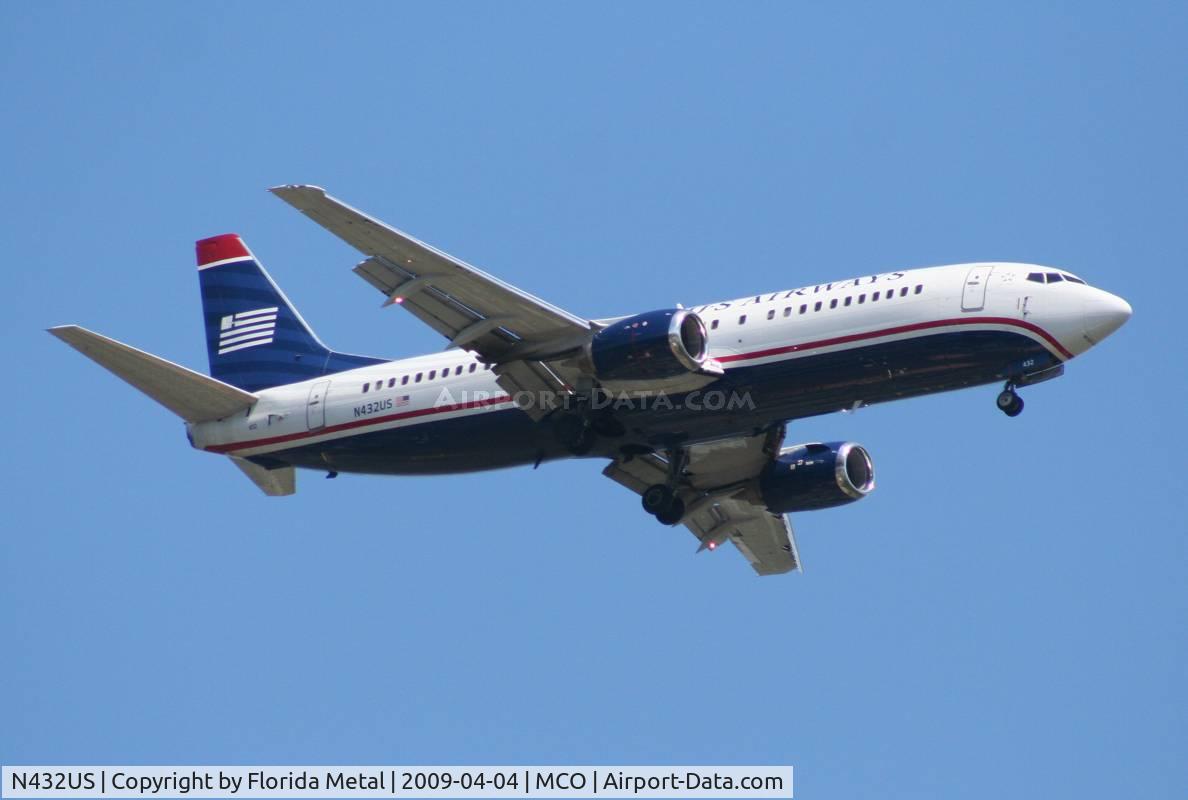 N432US, 1990 Boeing 737-4B7 C/N 24554, US Airways 737-400