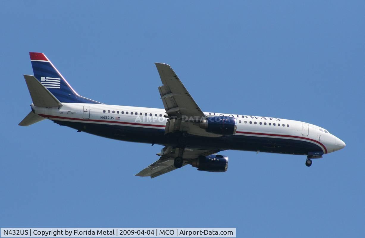 N432US, 1990 Boeing 737-4B7 C/N 24554, US Airways 737-400