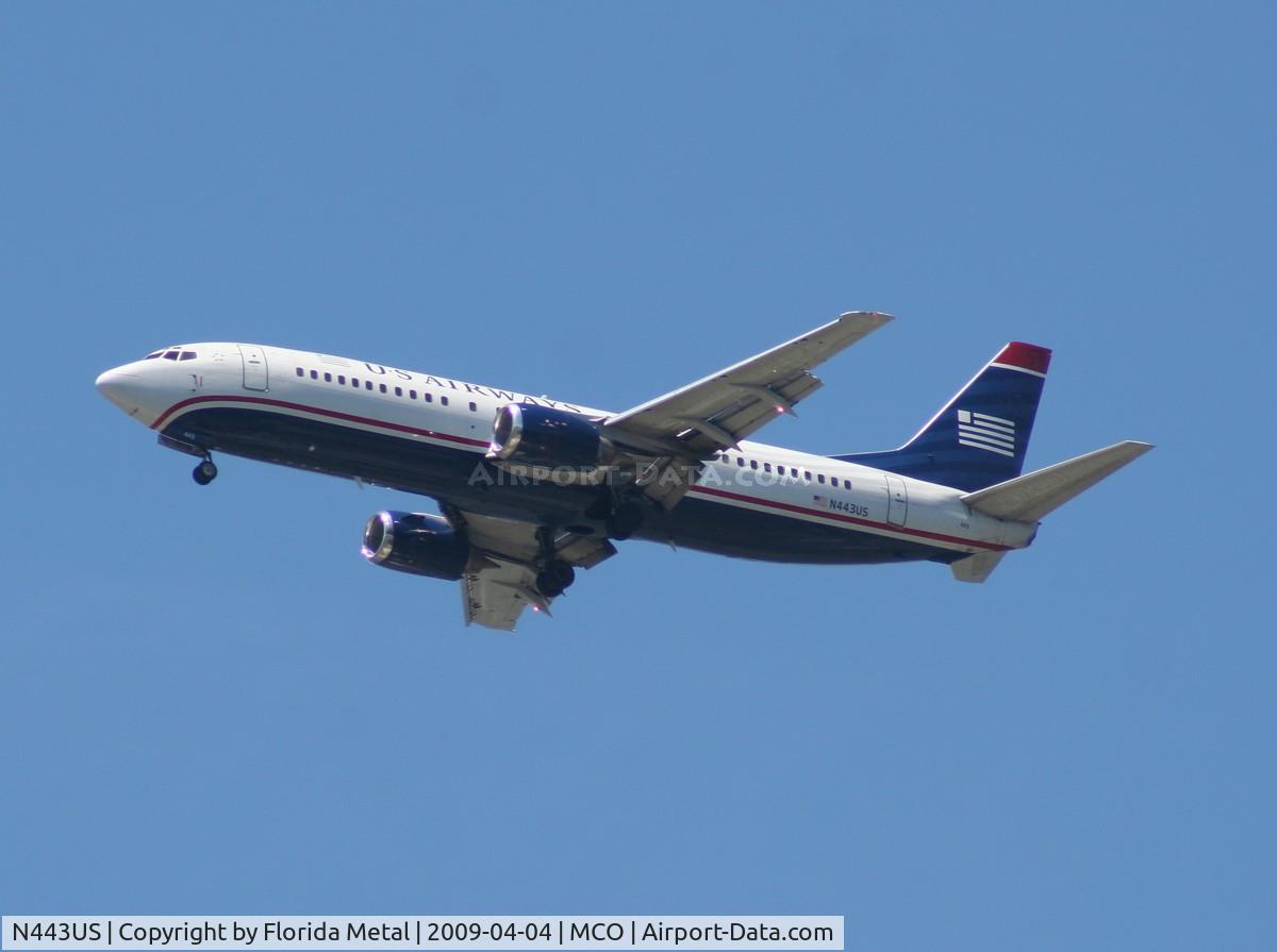N443US, 1990 Boeing 737-4B7 C/N 24842, US Airways 737-400