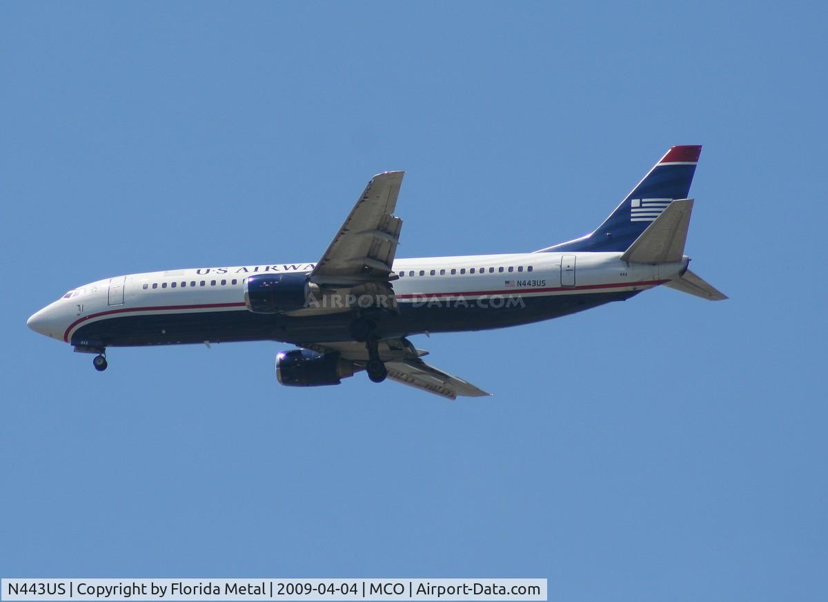 N443US, 1990 Boeing 737-4B7 C/N 24842, US Airways 737-400