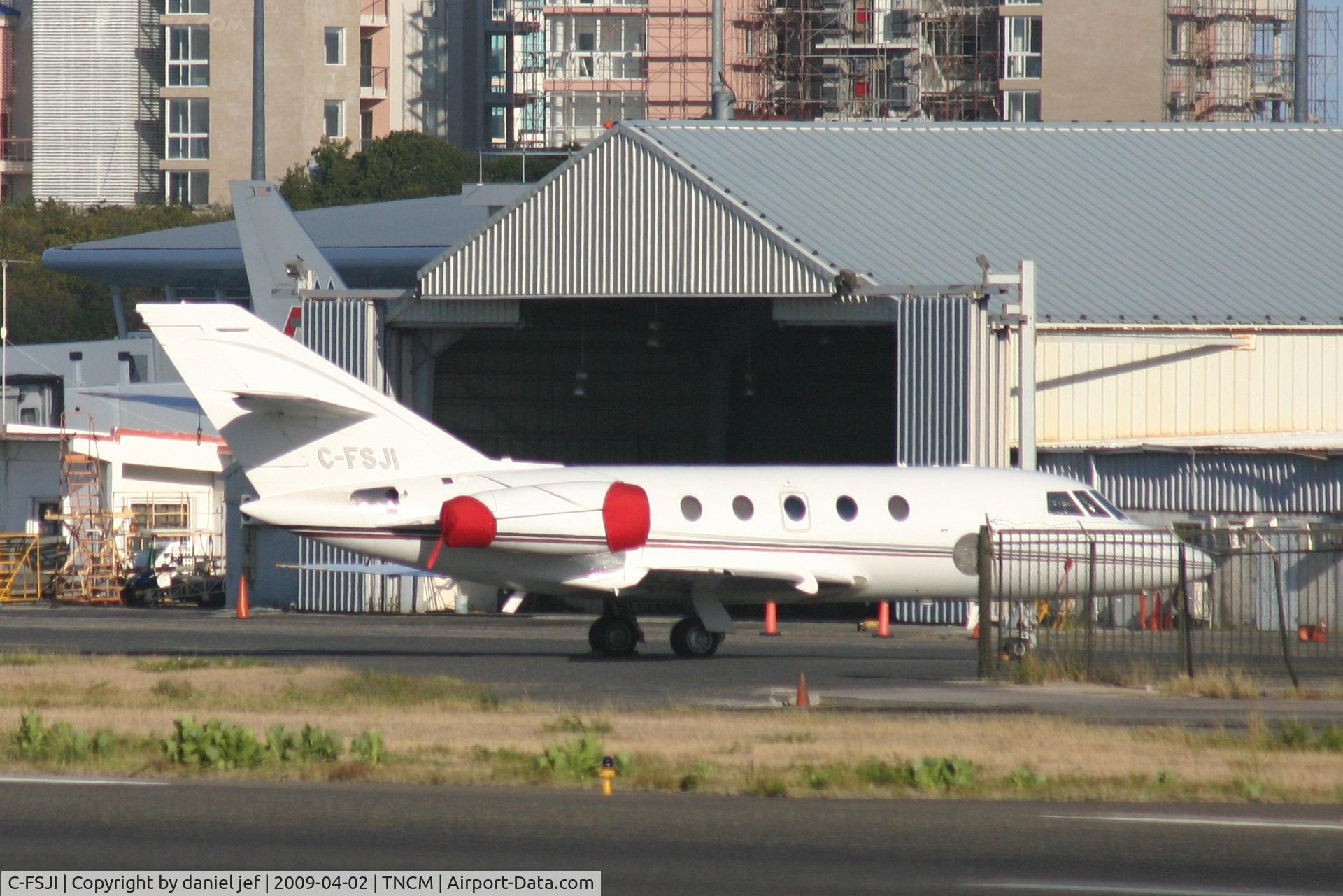 C-FSJI, 1977 Dassault Falcon (Mystere) 20F-5 C/N 373, park at the  tncm ramp