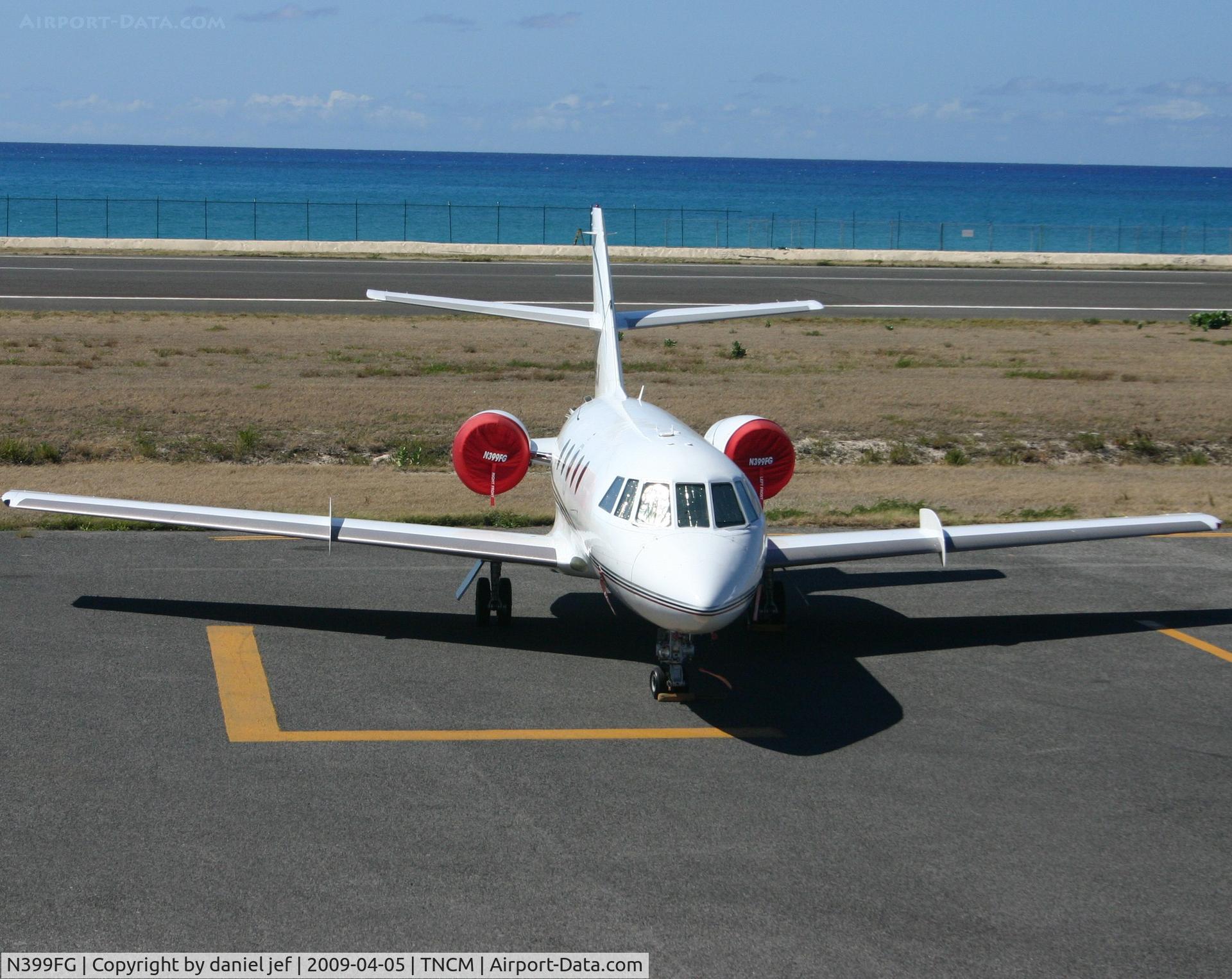 N399FG, 1977 Dassault Falcon (Mystere) 20F-5 C/N 373, park at the  tncm ramp