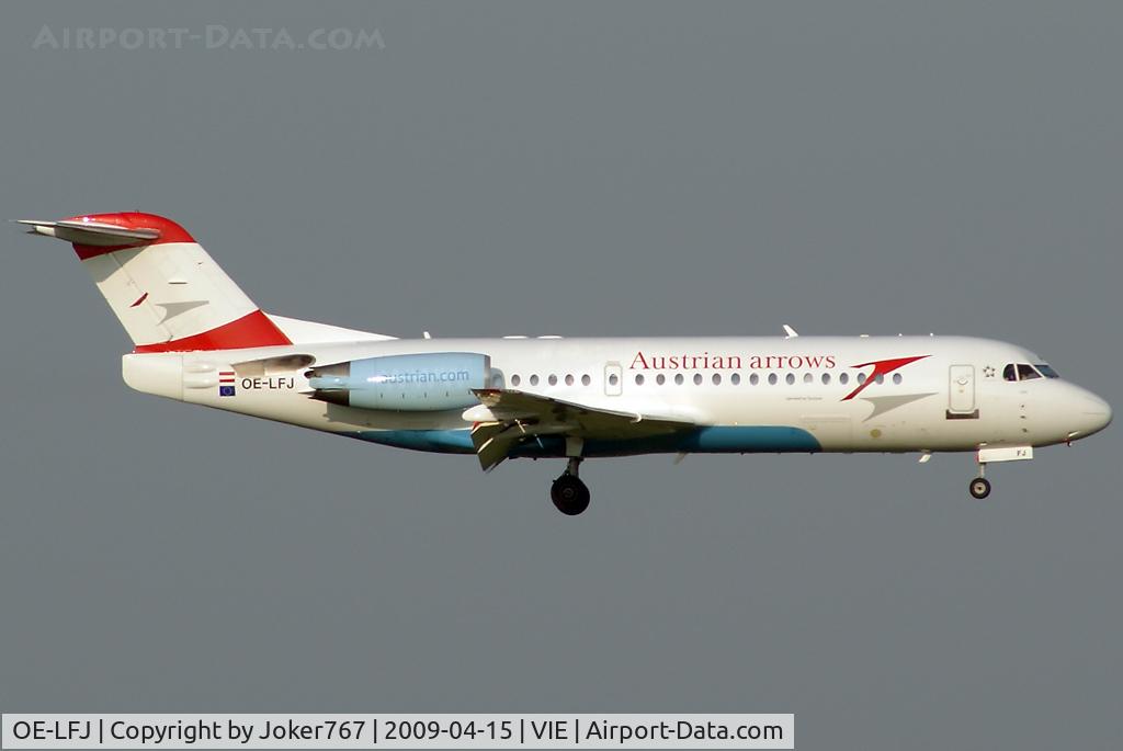 OE-LFJ, 1995 Fokker 70 (F-28-0070) C/N 11532, Austrian arrows Fokker F-70