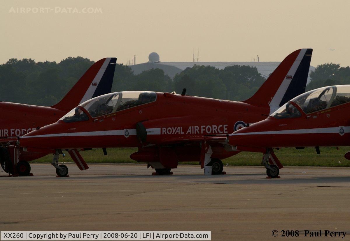 XX260, 1978 Hawker Siddeley Hawk T.1A C/N 096/312096, Hanging out with her sisters on the ramp