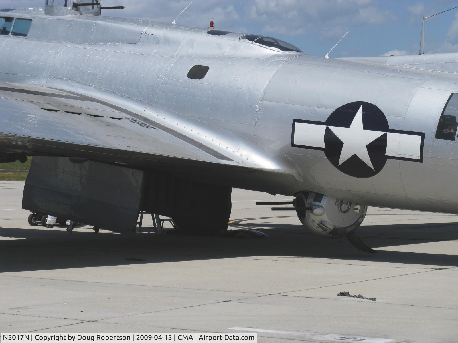 N5017N, 1944 Lockheed/Vega (Boeing) B-17G-105-VE Flying Fortress C/N 8649, 1944 Boeing B-17G FLYING FORTRESS 'Aluminum Overcast' of the EAA, four Wright Cyclone R-1820-97 9 cylinder 1,200 Hp radials, Limited class, bomb bay doors, ventral gun ball turret