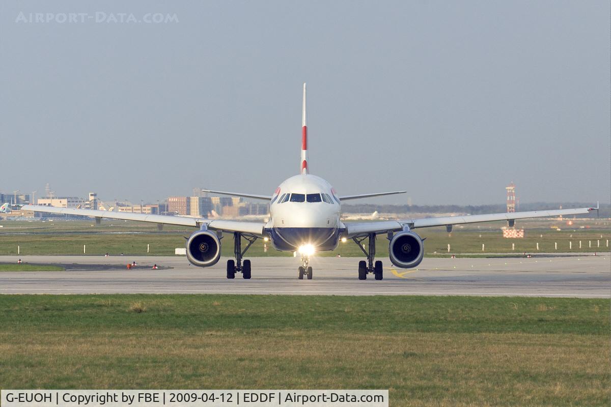 G-EUOH, 2001 Airbus A319-131 C/N 1604, late evening departure on RW18W